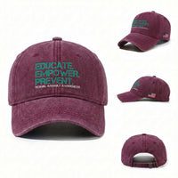 Sexual Assault Awareness Washed Cotton Baseball Cap Educate Empower Prevent