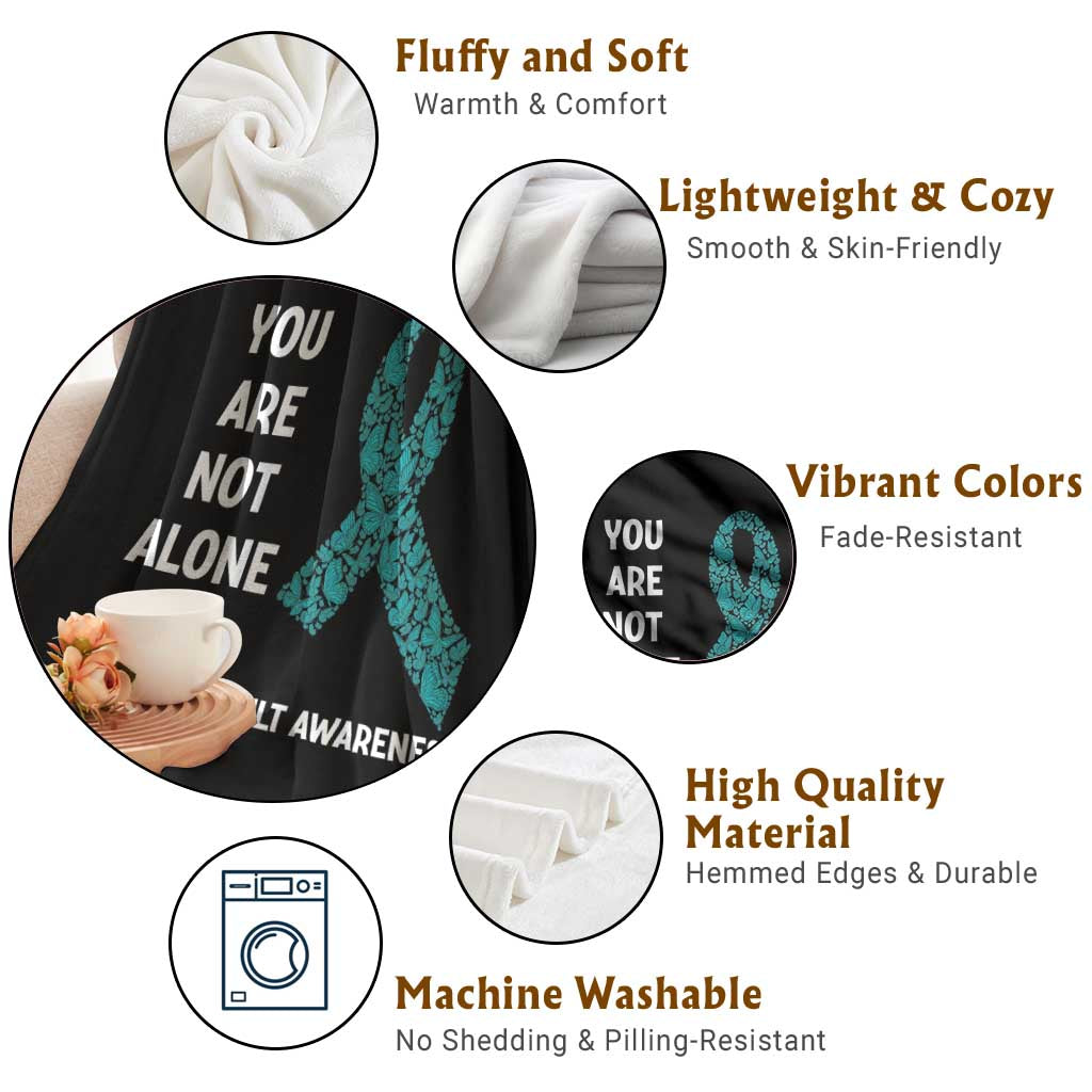 Sexual Assault Awareness Throw Blanket You Are Not Alone