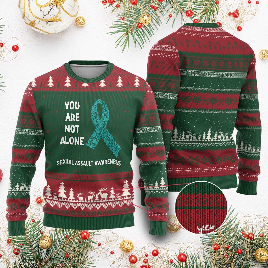 Sexual Assault Awareness Ugly Christmas Sweater You Are Not Alone