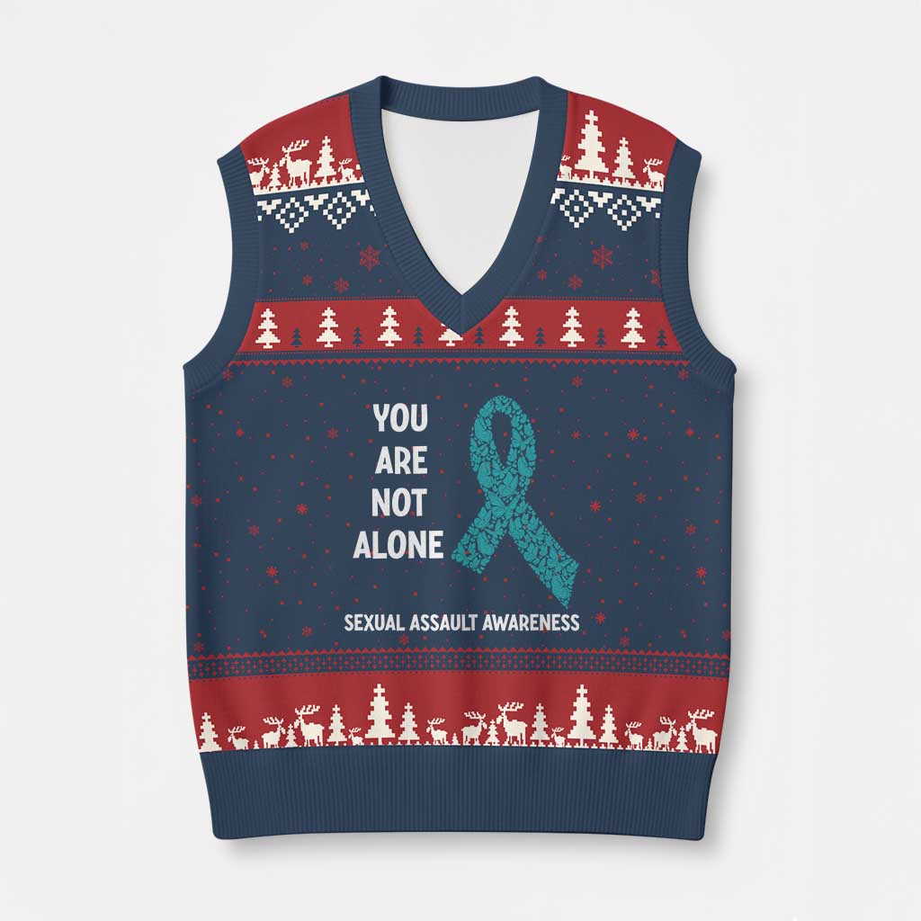 Sexual Assault Awareness V-Neck Knit Sweater Vest You Are Not Alone