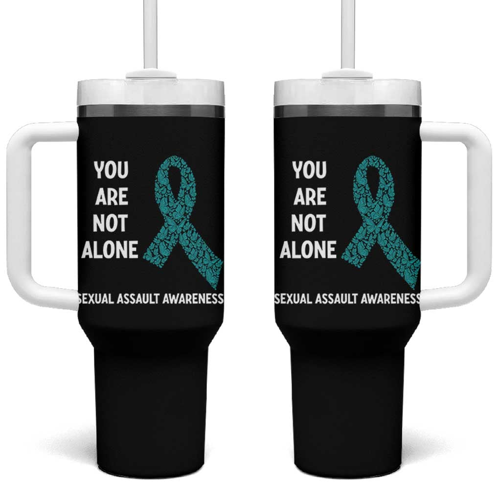 Sexual Assault Awareness Tumbler With Handle You Are Not Alone