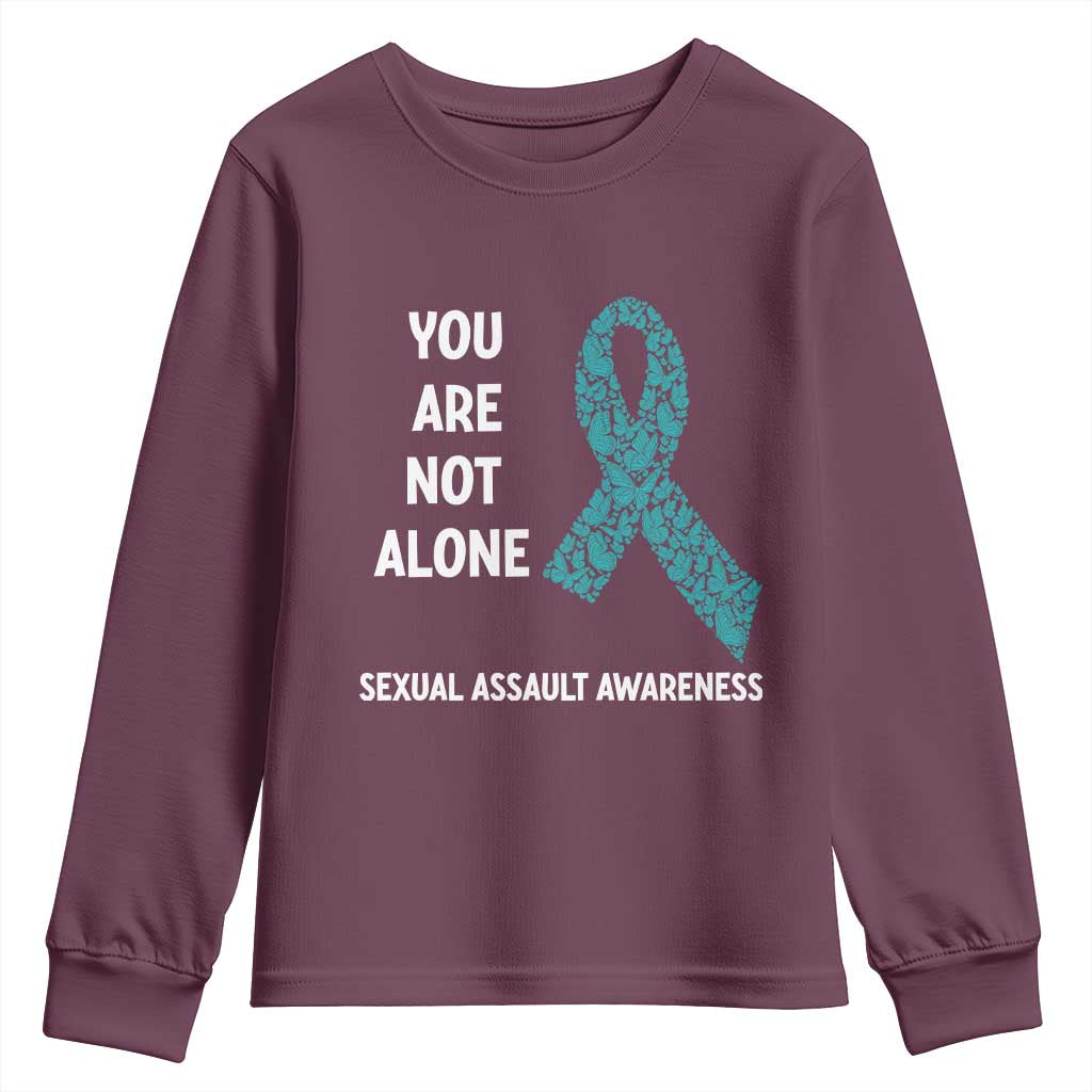Sexual Assault Awareness Youth Sweatshirt You Are Not Alone