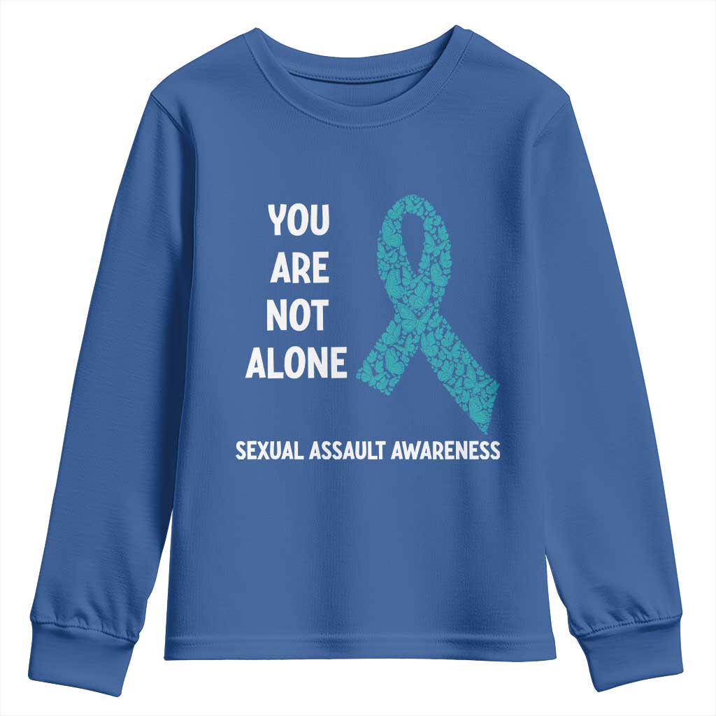 Sexual Assault Awareness Youth Sweatshirt You Are Not Alone