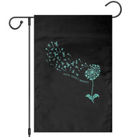 Sexual Assault Awareness Garden Flag Teal Dandelion Ribbons