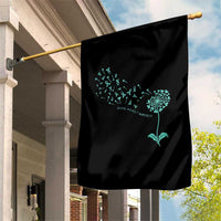 Sexual Assault Awareness Garden Flag Teal Dandelion Ribbons