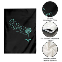 Sexual Assault Awareness Garden Flag Teal Dandelion Ribbons