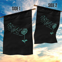 Sexual Assault Awareness Garden Flag Teal Dandelion Ribbons
