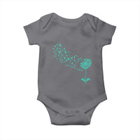 Sexual Assault Awareness Baby Onesie Teal Dandelion Ribbons