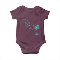 Sexual Assault Awareness Baby Onesie Teal Dandelion Ribbons
