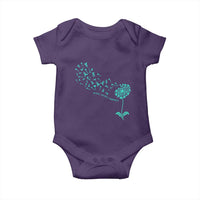 Sexual Assault Awareness Baby Onesie Teal Dandelion Ribbons