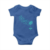 Sexual Assault Awareness Baby Onesie Teal Dandelion Ribbons