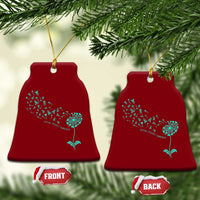 Sexual Assault Awareness Ceramic Ornament Teal Dandelion Ribbons