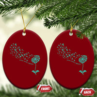 Sexual Assault Awareness Ceramic Ornament Teal Dandelion Ribbons
