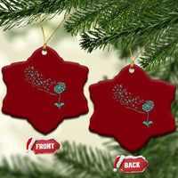 Sexual Assault Awareness Ceramic Ornament Teal Dandelion Ribbons