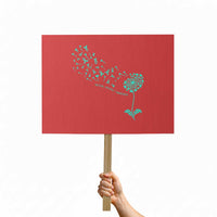 Sexual Assault Awareness Protest Sign Teal Dandelion Ribbons