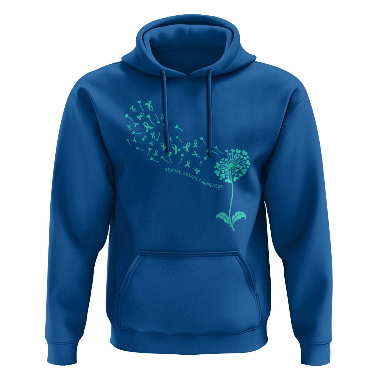 Sexual Assault Awareness Hoodie Teal Dandelion Ribbons