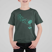 Sexual Assault Awareness T Shirt For Kid Teal Dandelion Ribbons