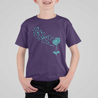 Sexual Assault Awareness T Shirt For Kid Teal Dandelion Ribbons
