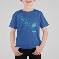 Sexual Assault Awareness T Shirt For Kid Teal Dandelion Ribbons