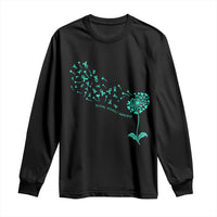 Sexual Assault Awareness Long Sleeve Shirt Teal Dandelion Ribbons