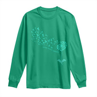 Sexual Assault Awareness Long Sleeve Shirt Teal Dandelion Ribbons