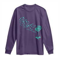 Sexual Assault Awareness Long Sleeve Shirt Teal Dandelion Ribbons