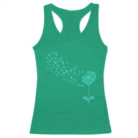 Sexual Assault Awareness Racerback Tank Top Teal Dandelion Ribbons