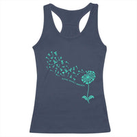 Sexual Assault Awareness Racerback Tank Top Teal Dandelion Ribbons