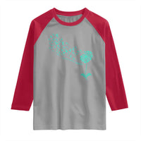 Sexual Assault Awareness Raglan Shirt Teal Dandelion Ribbons
