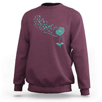 Sexual Assault Awareness Sweatshirt Teal Dandelion Ribbons