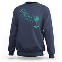 Sexual Assault Awareness Sweatshirt Teal Dandelion Ribbons
