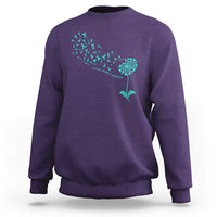 Sexual Assault Awareness Sweatshirt Teal Dandelion Ribbons