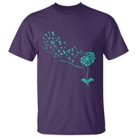 Sexual Assault Awareness T Shirt Teal Dandelion Ribbons