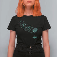 Sexual Assault Awareness T Shirt For Women Teal Dandelion Ribbons