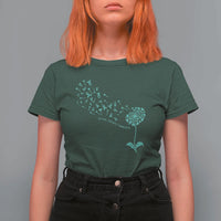Sexual Assault Awareness T Shirt For Women Teal Dandelion Ribbons