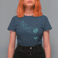 Sexual Assault Awareness T Shirt For Women Teal Dandelion Ribbons