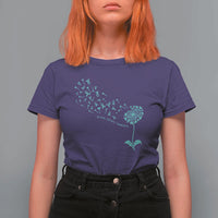 Sexual Assault Awareness T Shirt For Women Teal Dandelion Ribbons