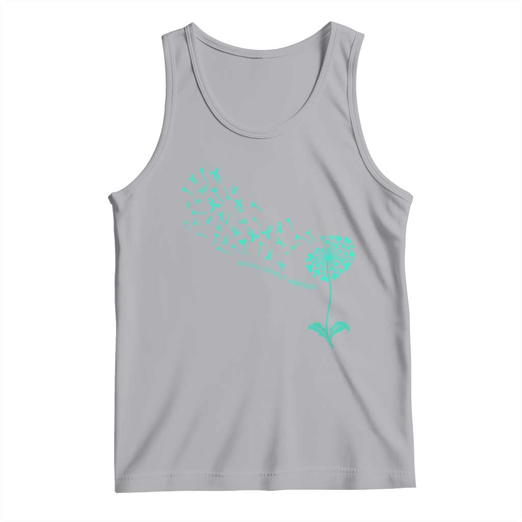Sexual Assault Awareness Tank Top Teal Dandelion Ribbons