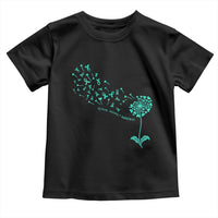 Sexual Assault Awareness Toddler T Shirt Teal Dandelion Ribbons
