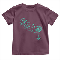 Sexual Assault Awareness Toddler T Shirt Teal Dandelion Ribbons