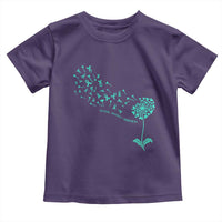 Sexual Assault Awareness Toddler T Shirt Teal Dandelion Ribbons