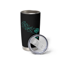 Sexual Assault Awareness Tumbler Cup Teal Dandelion Ribbons