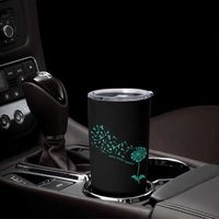 Sexual Assault Awareness Tumbler Cup Teal Dandelion Ribbons