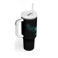 Sexual Assault Awareness Tumbler With Handle Teal Dandelion Ribbons