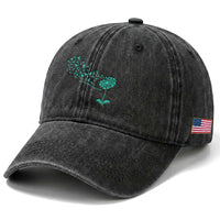 Sexual Assault Awareness Washed Cotton Baseball Cap Teal Dandelion Ribbons