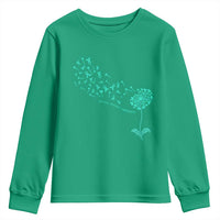 Sexual Assault Awareness Youth Sweatshirt Teal Dandelion Ribbons
