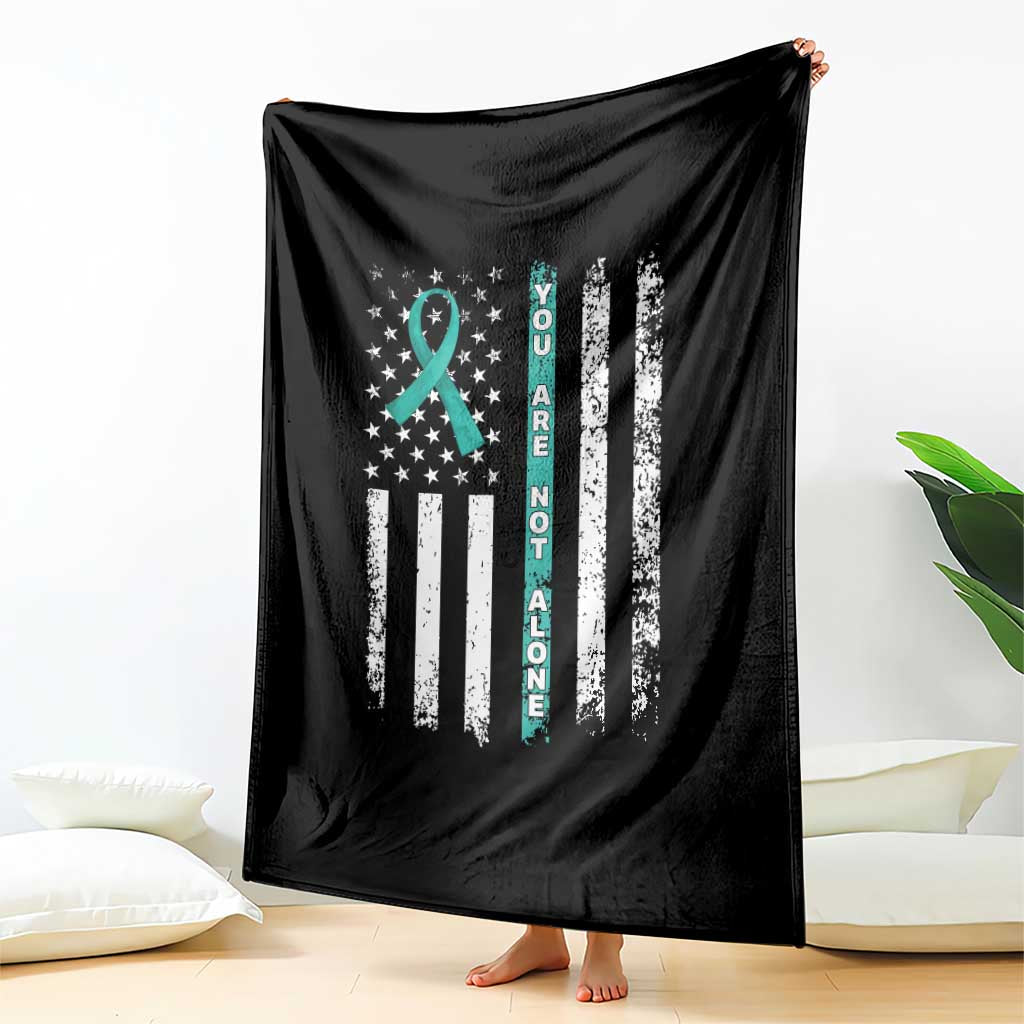 Sexual Assault Awareness Throw Blanket You Are Not Alone Ribbon Flag