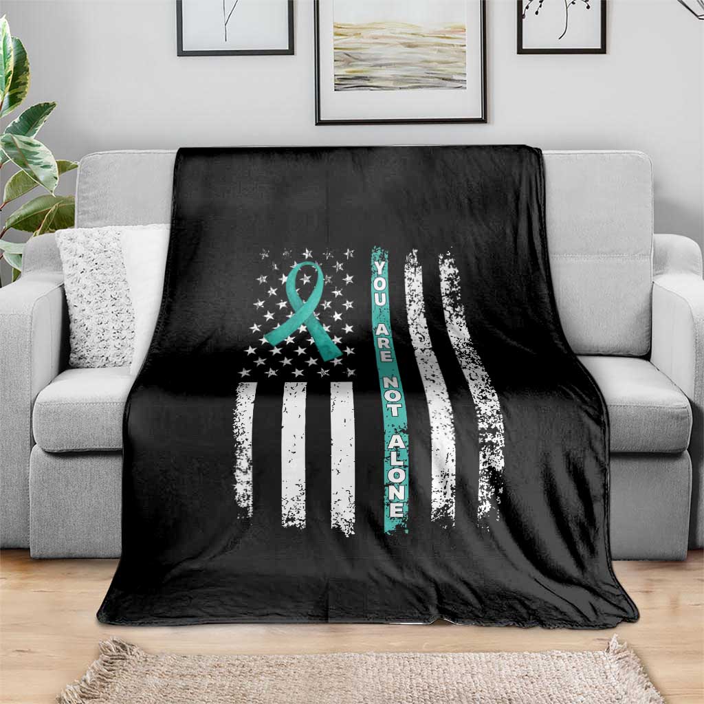 Sexual Assault Awareness Throw Blanket You Are Not Alone Ribbon Flag