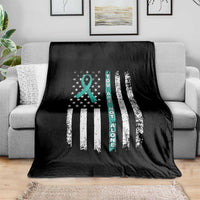 Sexual Assault Awareness Throw Blanket You Are Not Alone Ribbon Flag