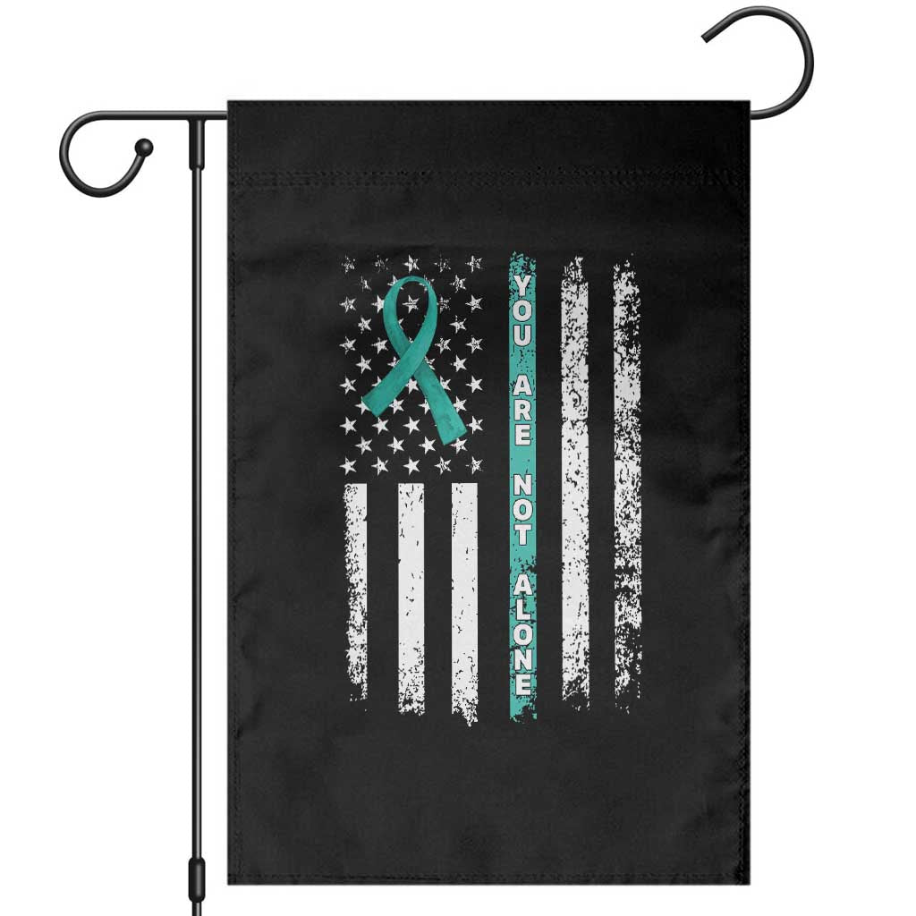 Sexual Assault Awareness Garden Flag You Are Not Alone Ribbon Flag